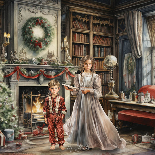 Illustrated Victorian Christmas Asset Pack - Meg Bitton Productions
