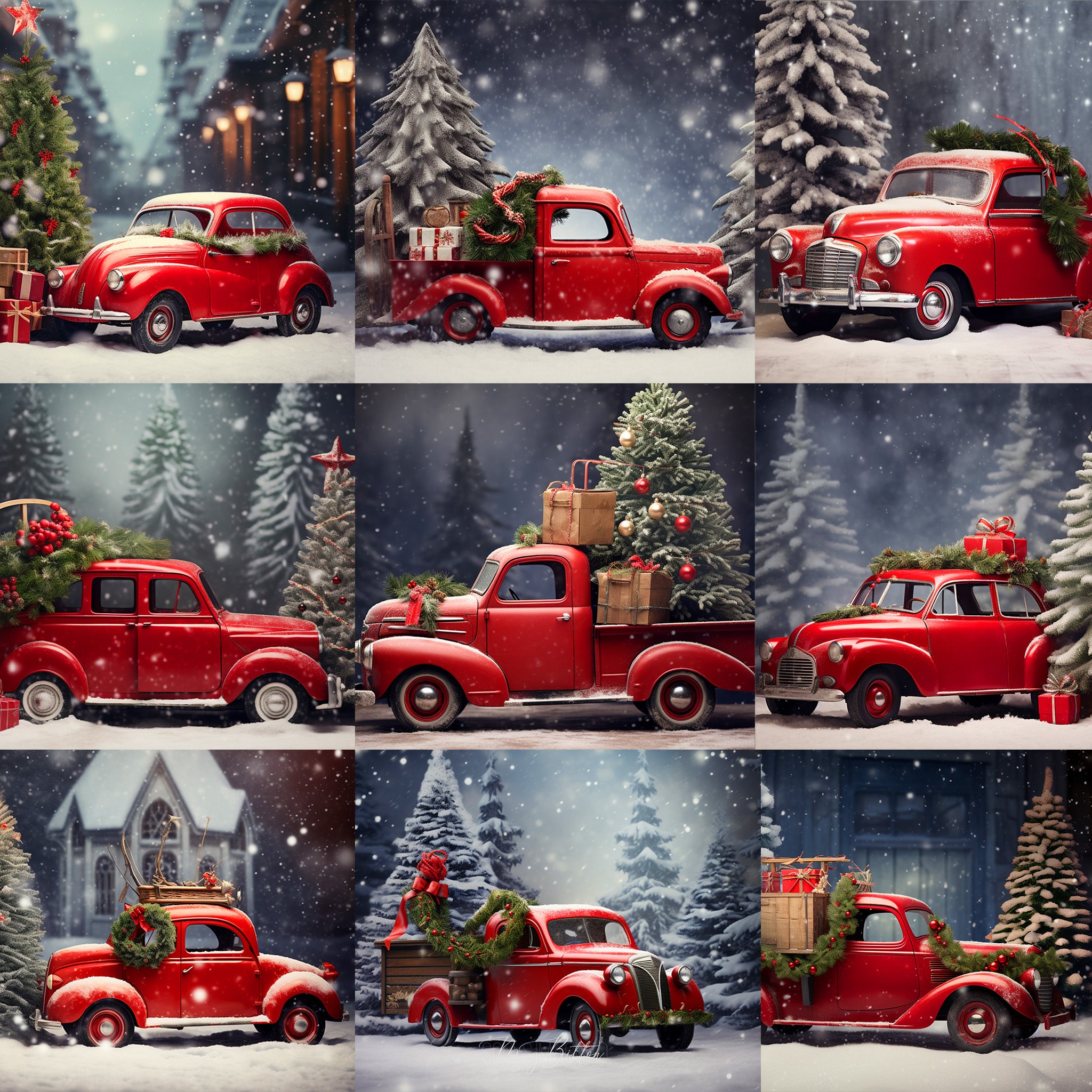 Holiday Car Background Bundle