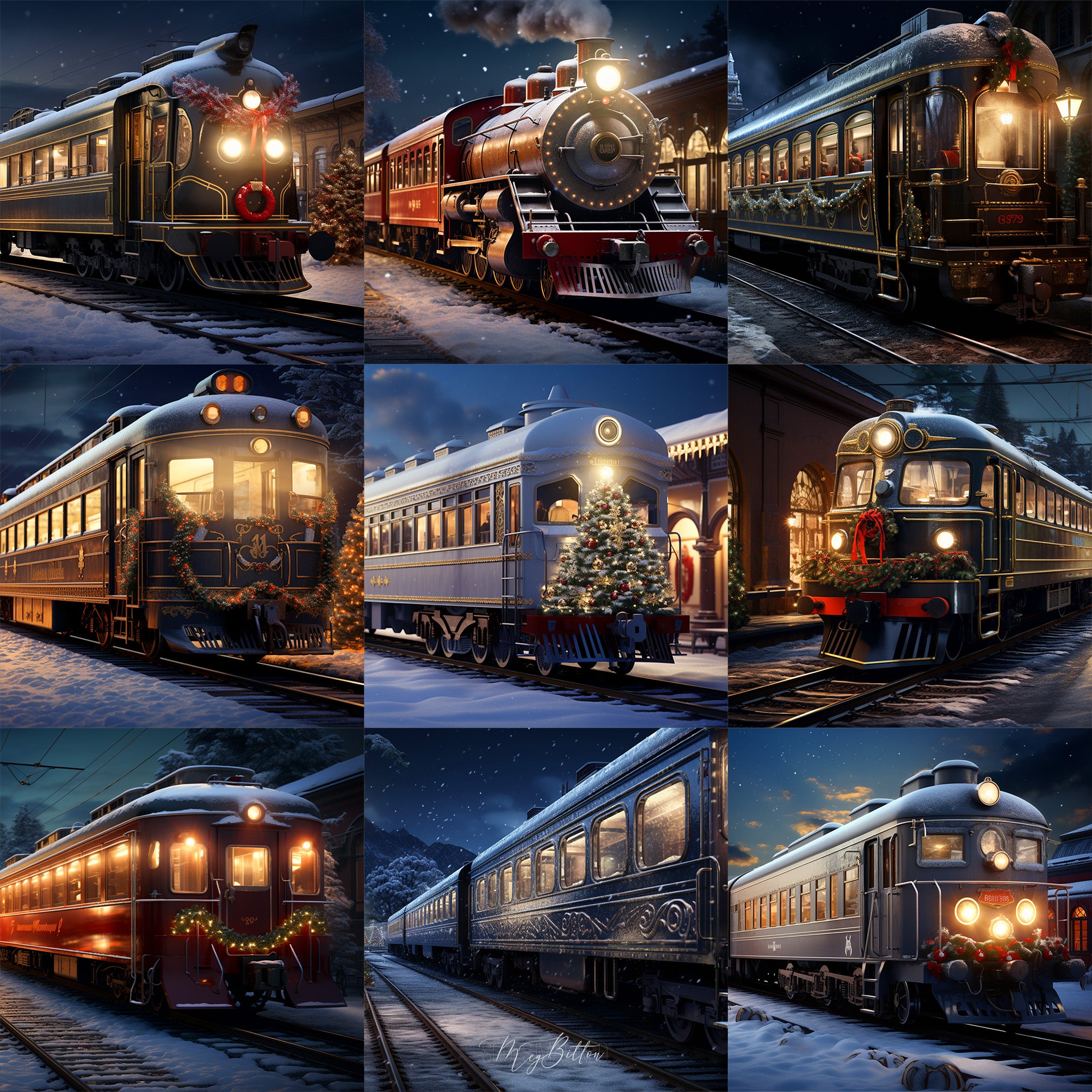 Holiday Express Background Bundle