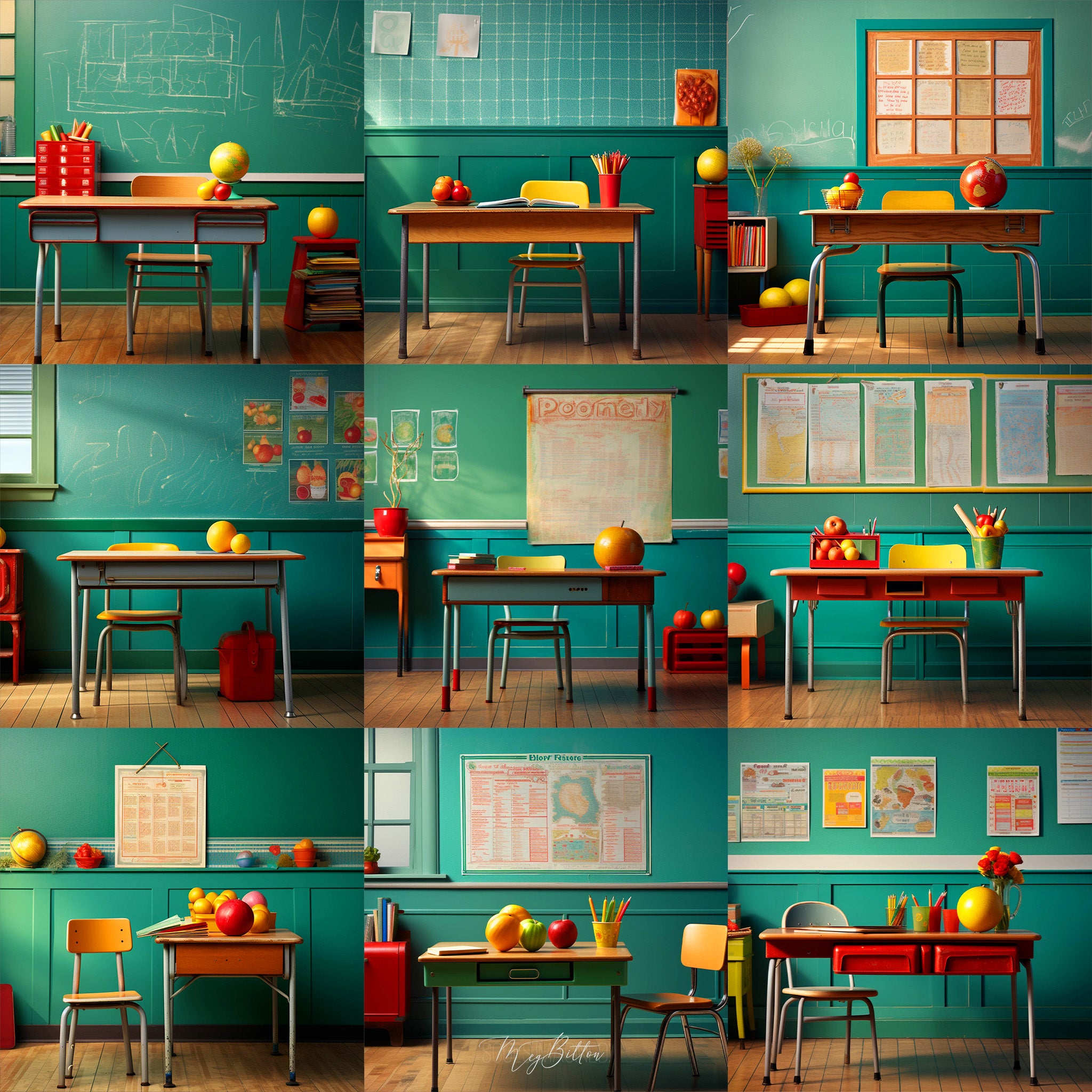 School Desk Background Bundle