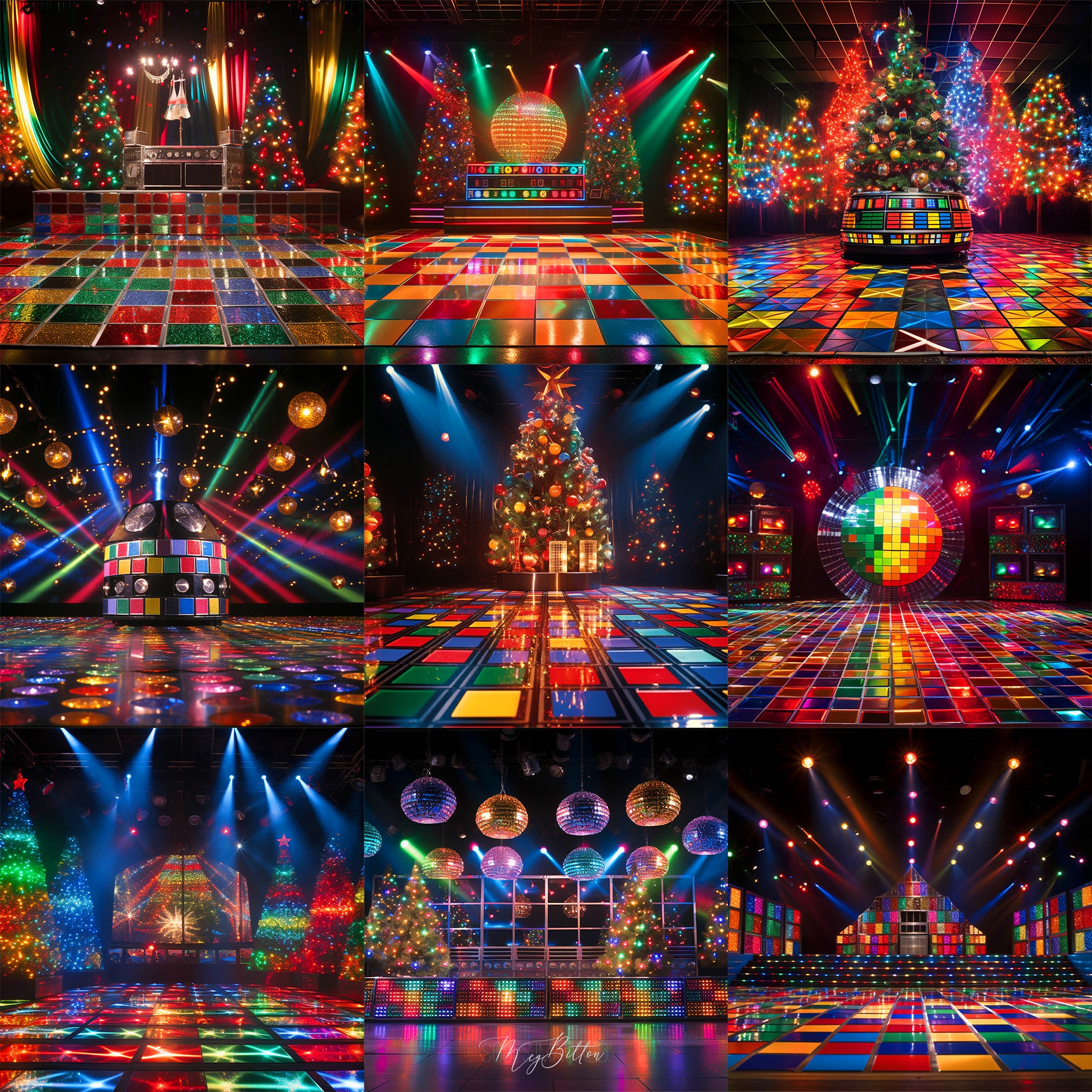 Holiday Disco Background Bundle