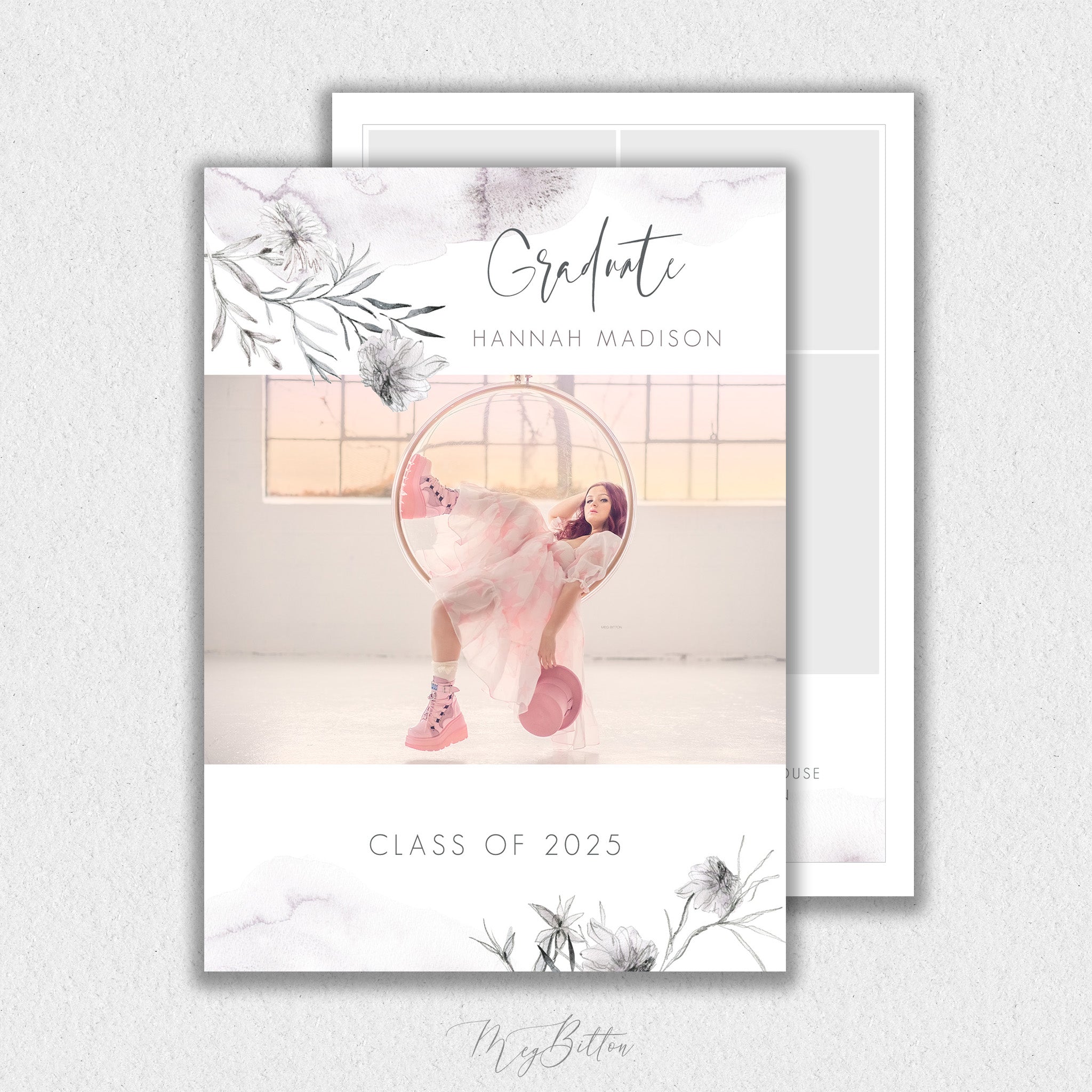 Floral Senior Announcement Template #2