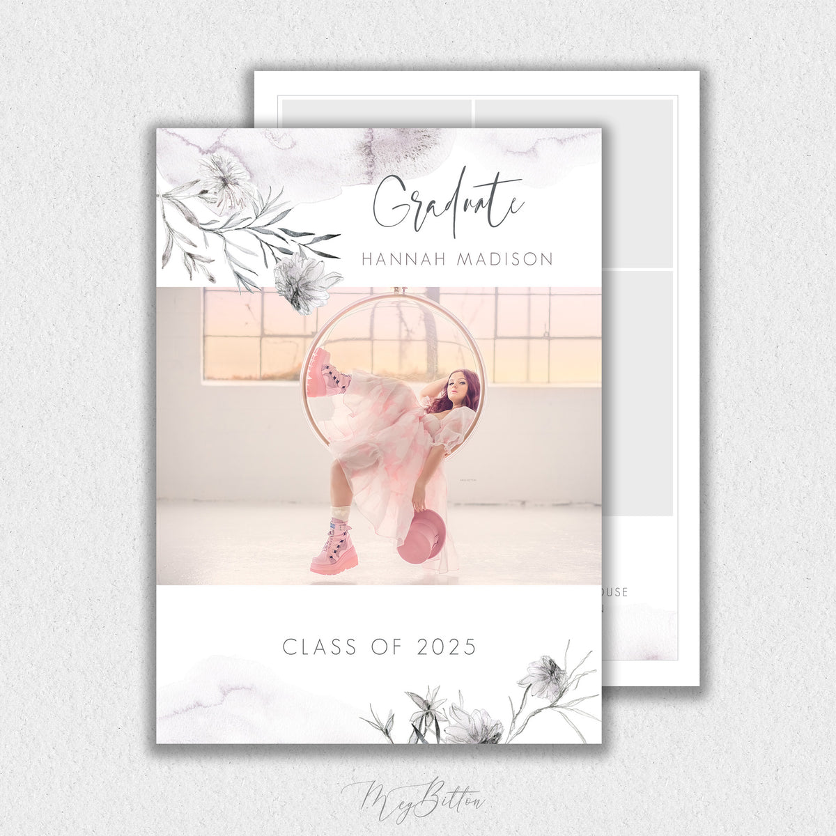 Floral Senior Announcement Template #2