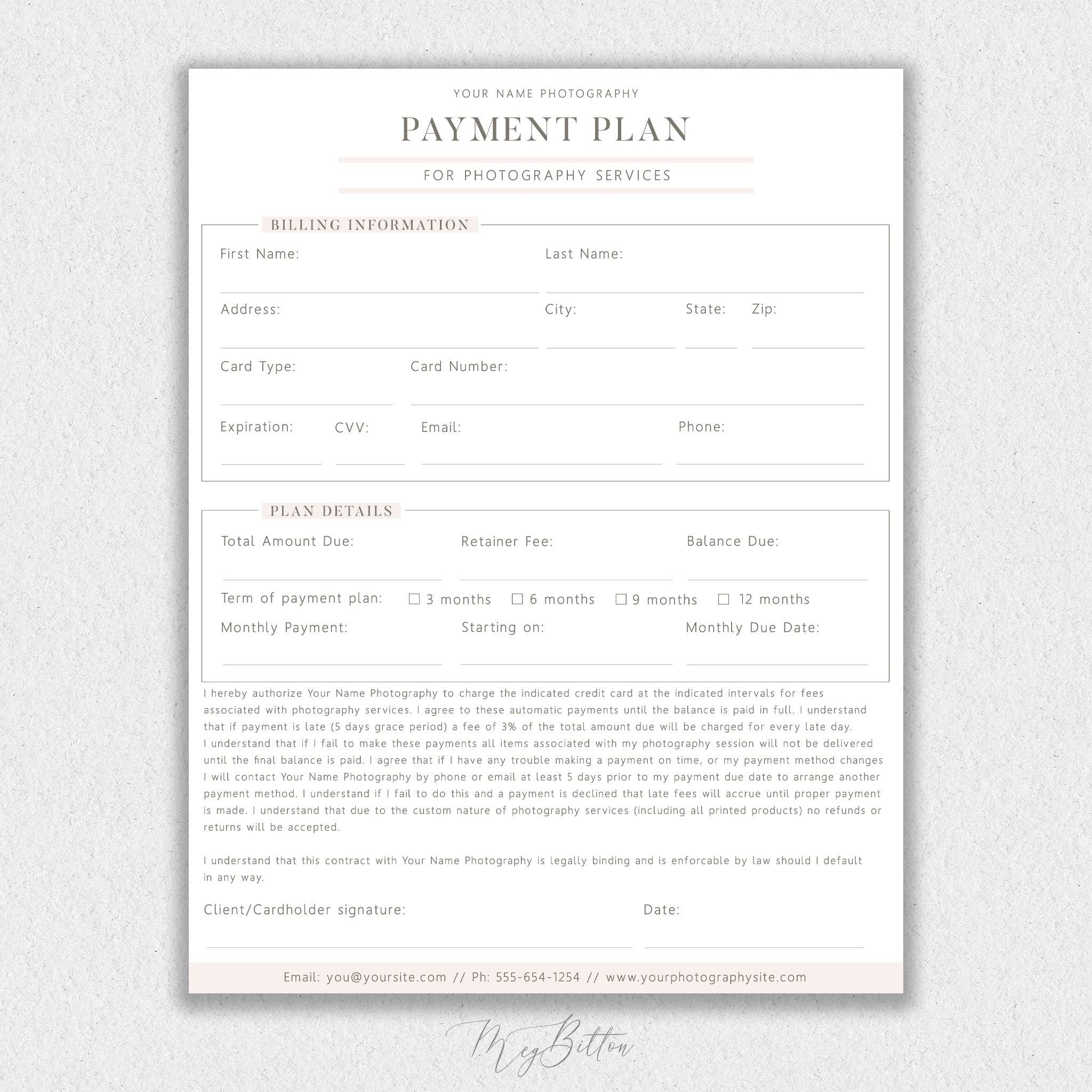 Payment Plan Template