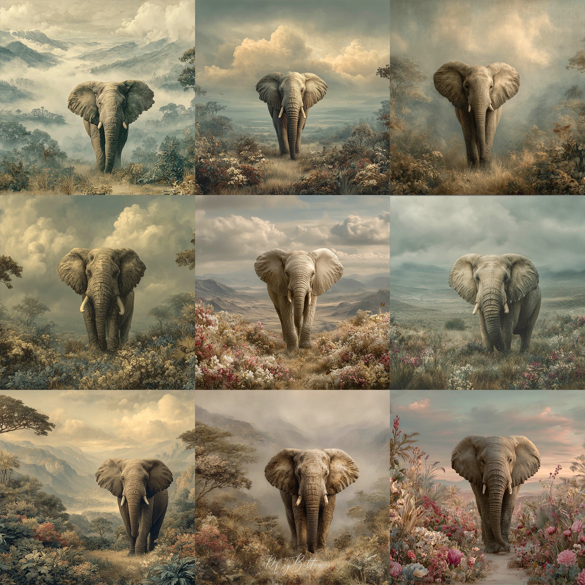 Elephant Safari Background Bundle