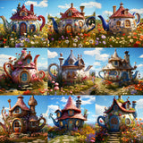 Teapot Fairy House Background Bundle