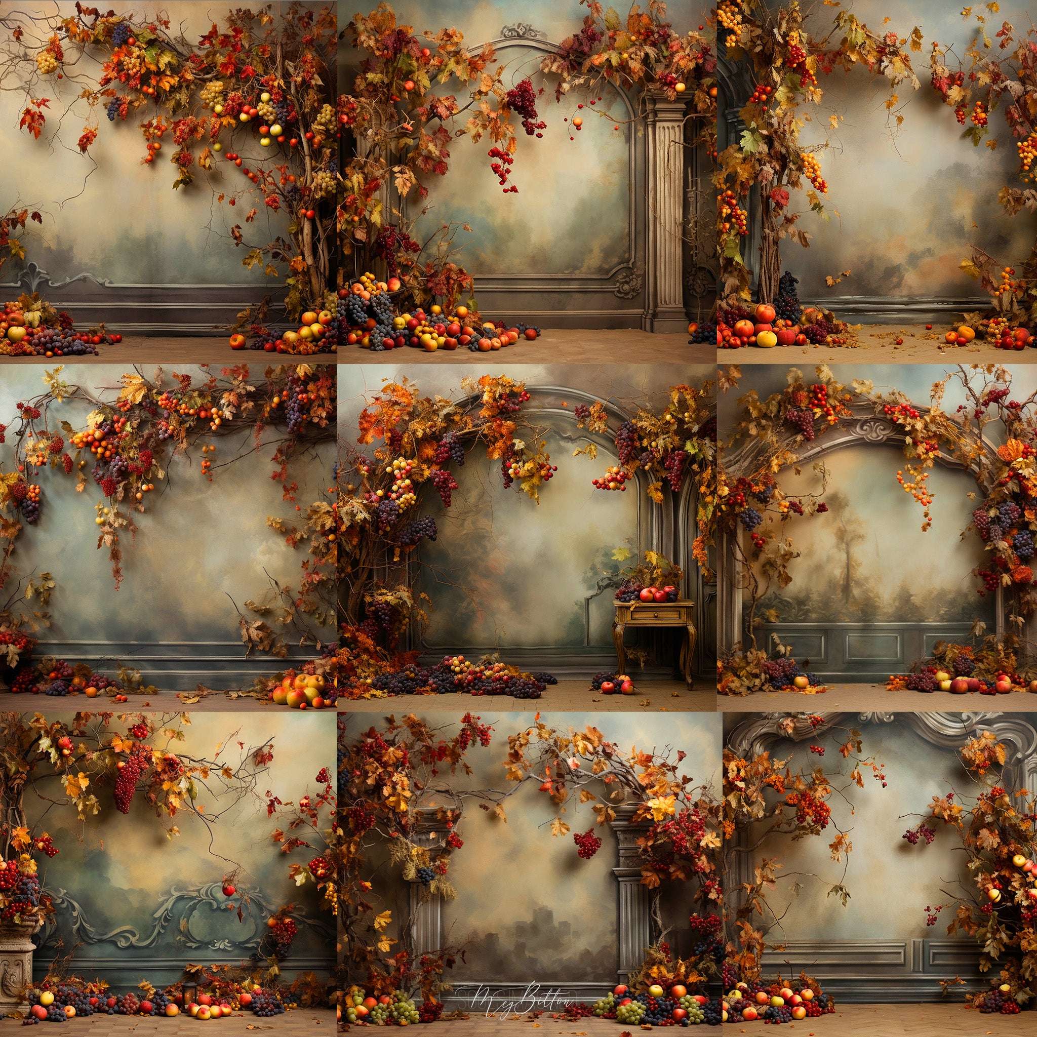 Autumn Baroque Background Bundle