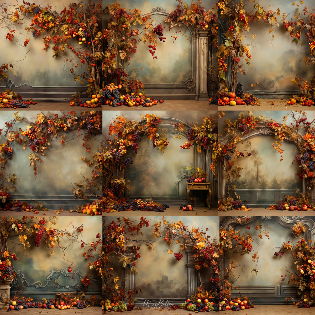 Autumn Baroque Background Bundle - Meg Bitton Productions