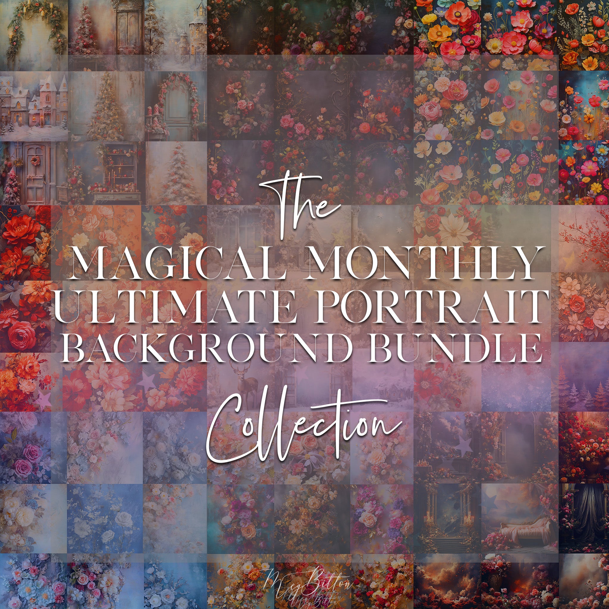 Magical Monthly Ultimate Portrait Background Bundle Collection 2024 ...