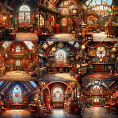 Santa's Toy Workshop Background Bundle - Meg Bitton Productions