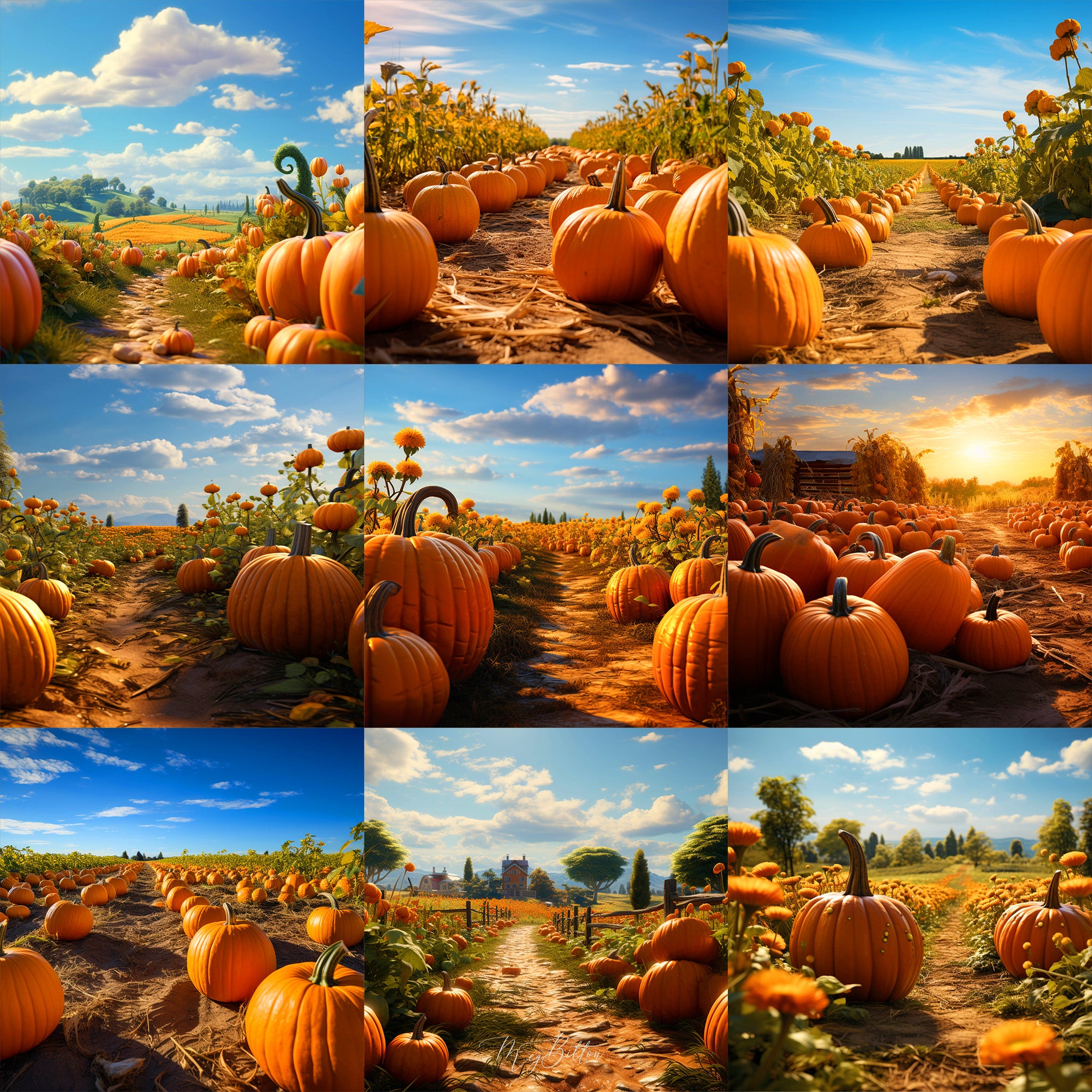 Ultimate Whimsical Pumpkin Patch Background Bundle