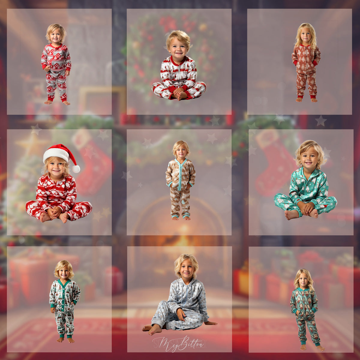 Holiday Pajama Model Overlays