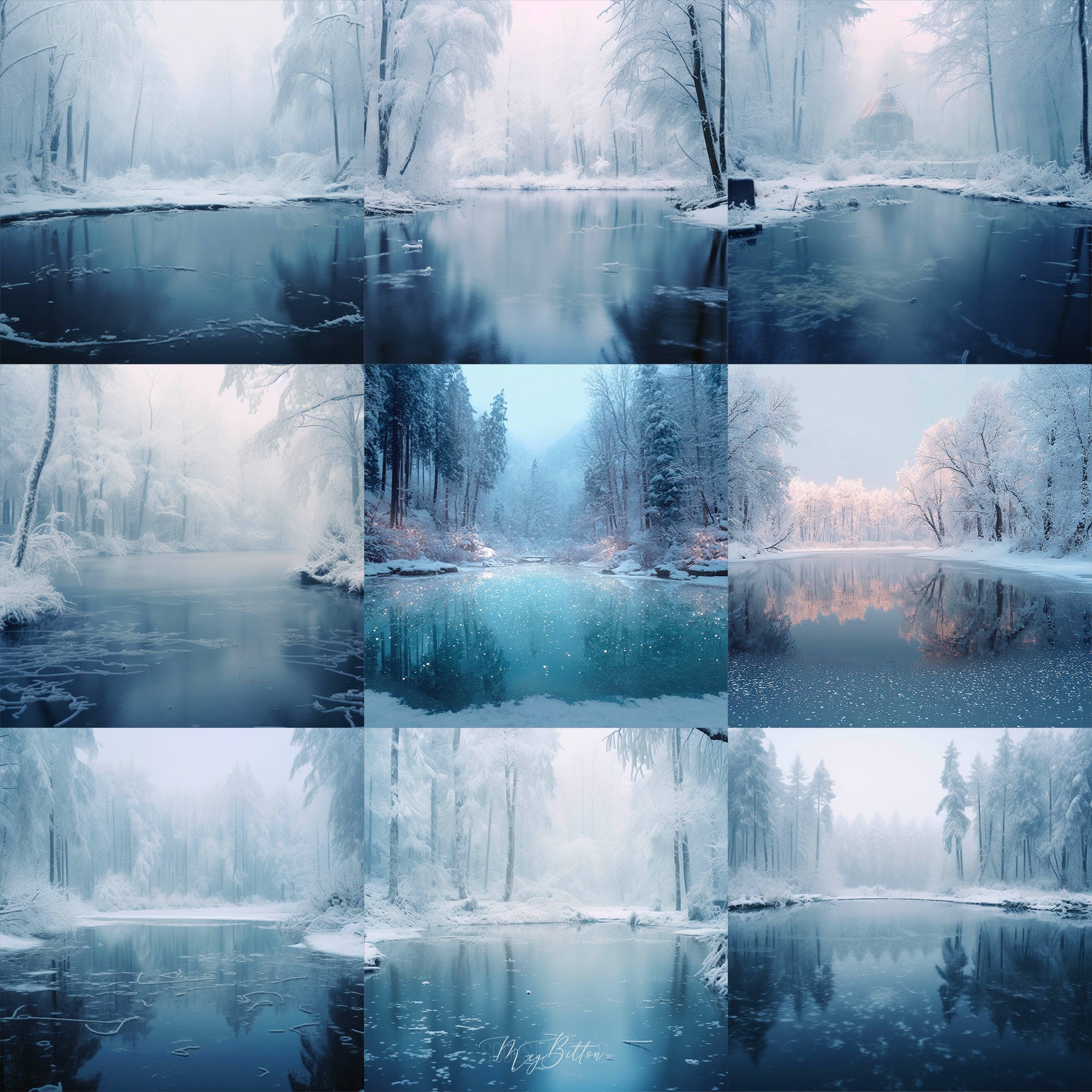 Frozen Pond Background Bundle