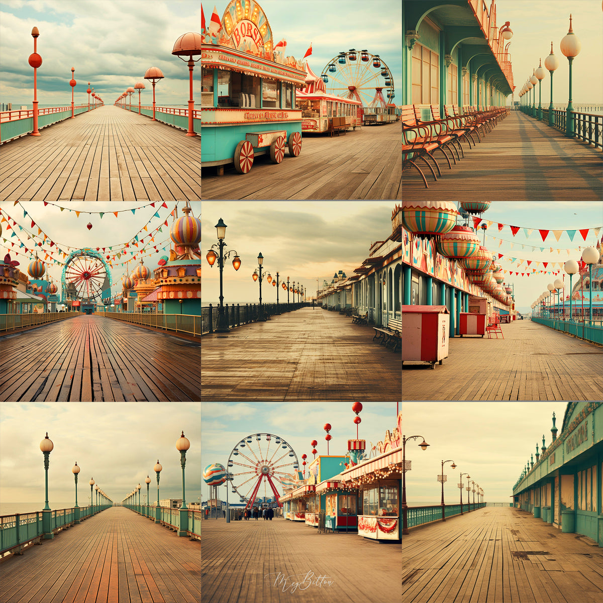 Ultimate Retro PIer Background Bundle