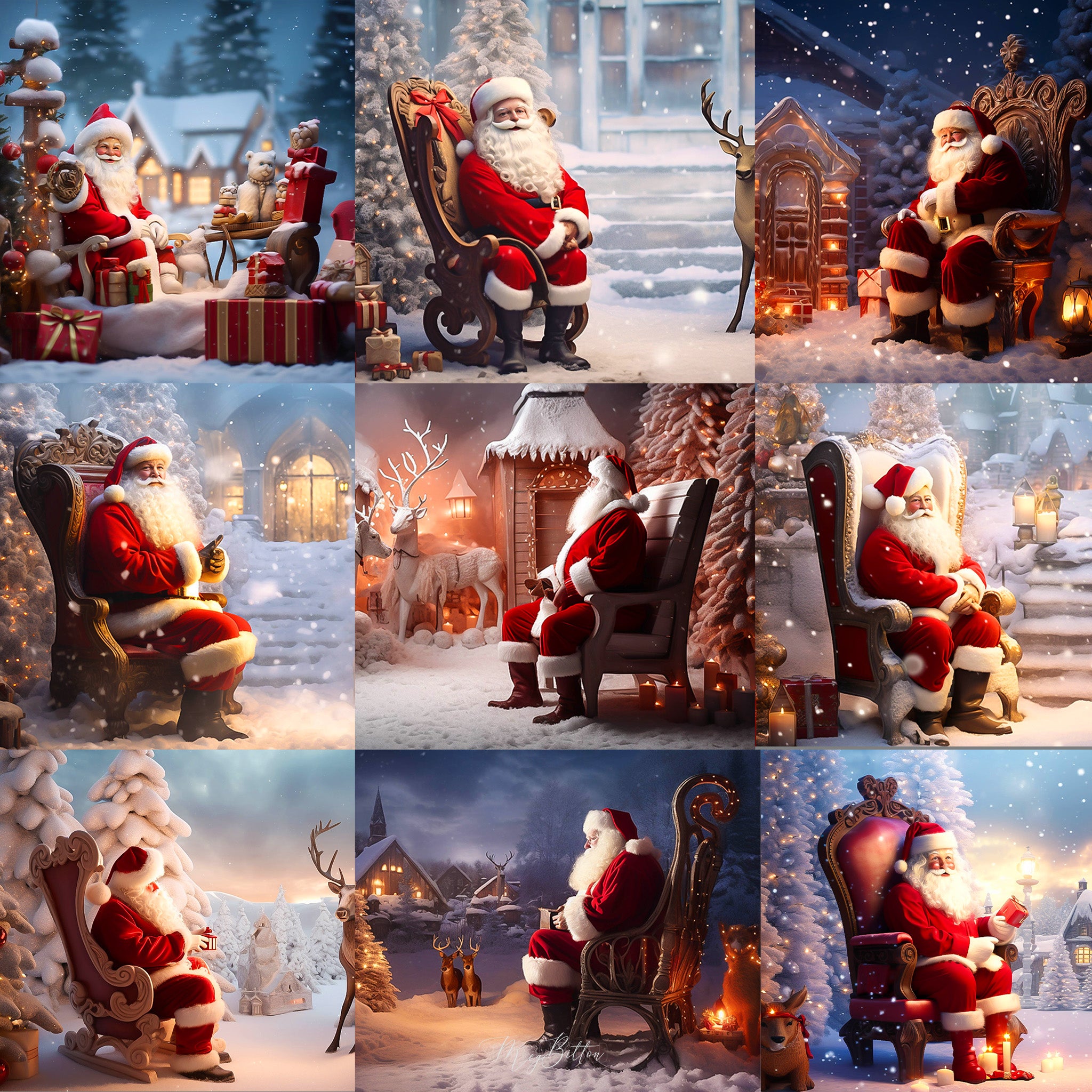 Visiting Santa Background Bundle