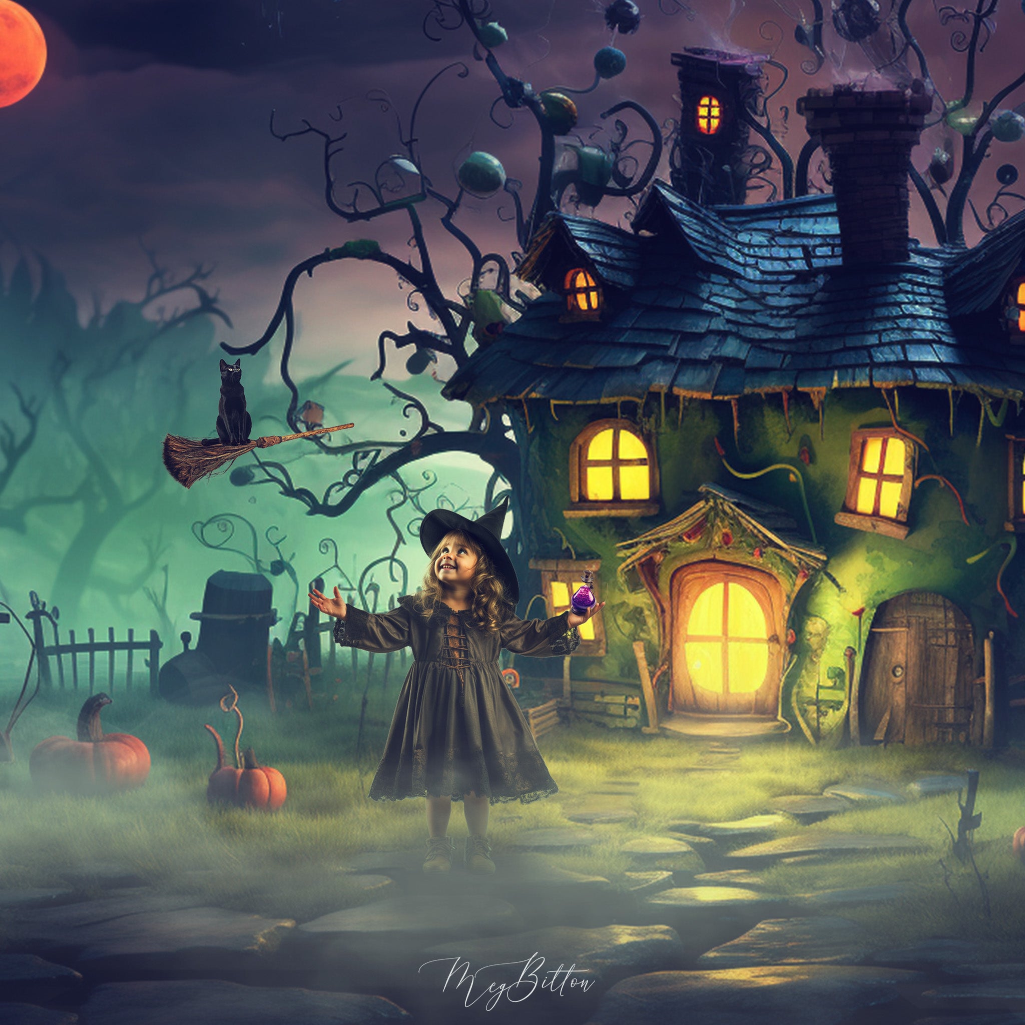 Feelin' Witchy Background, Overlay, Texture & Brush Kit