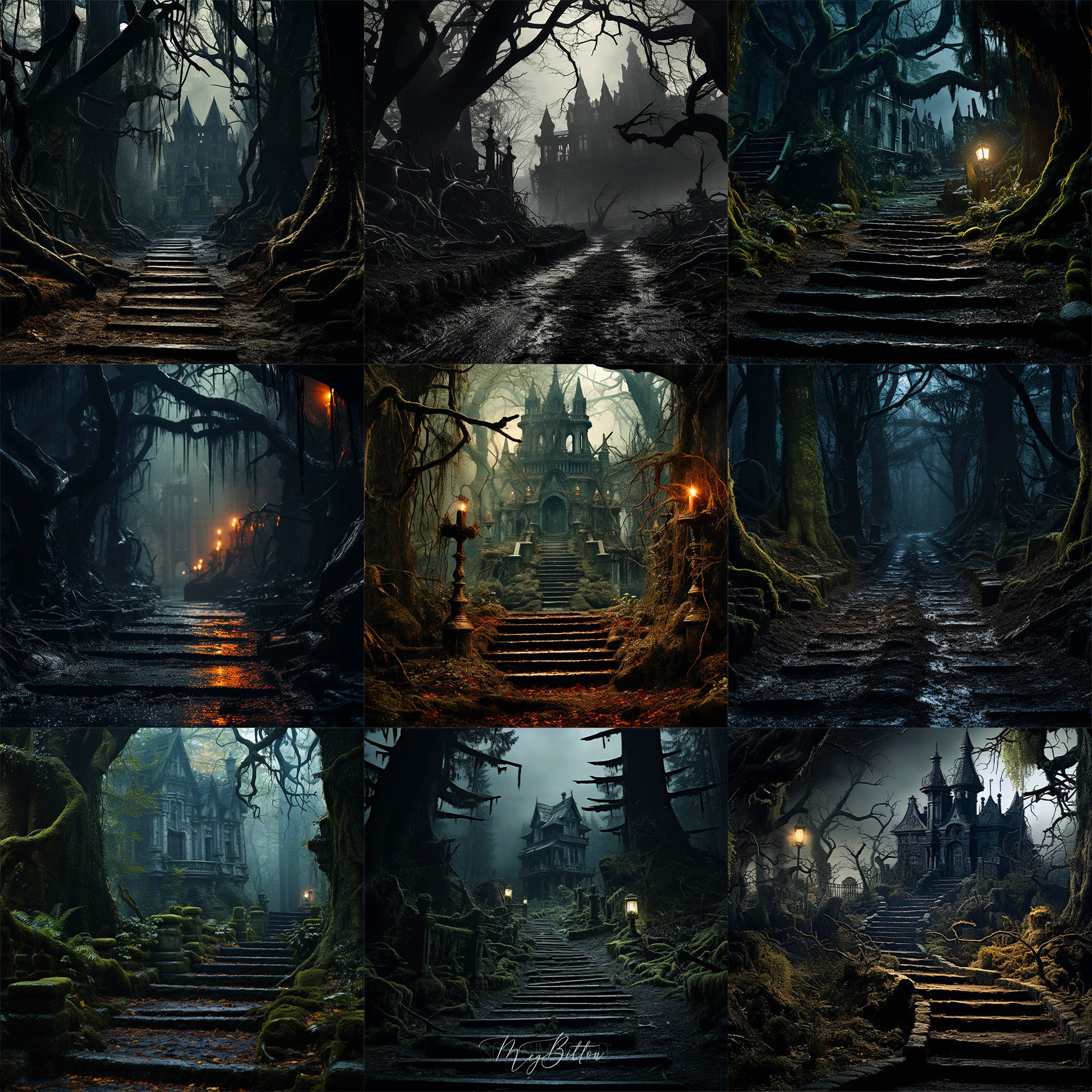 Ultimate Haunted Path Background Bundle