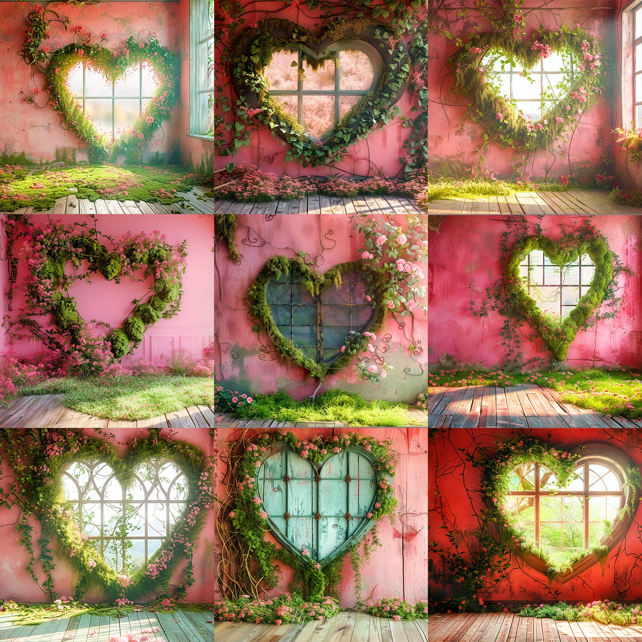Heart Window Background Bundle