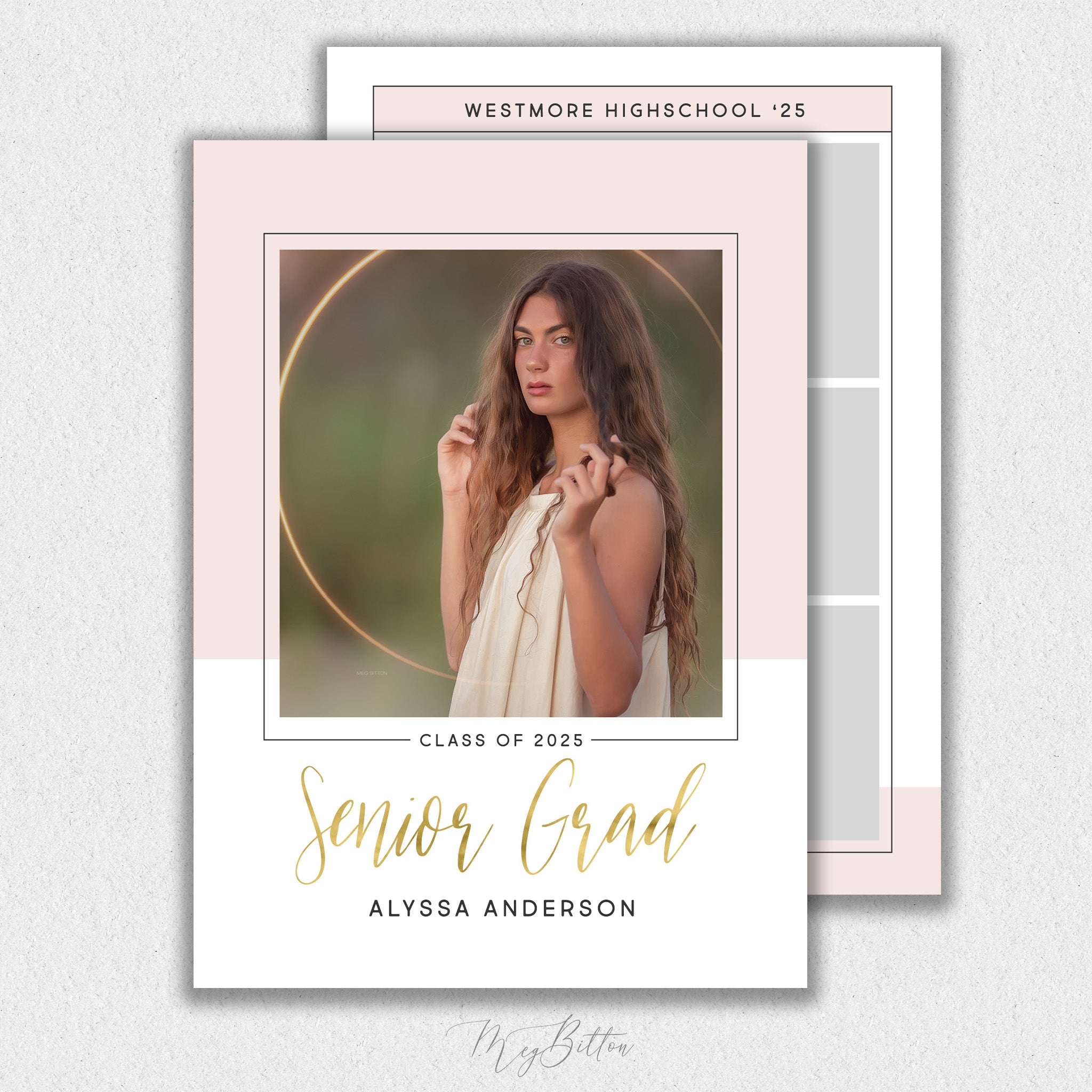 Modern Pink Senior Announcement Template