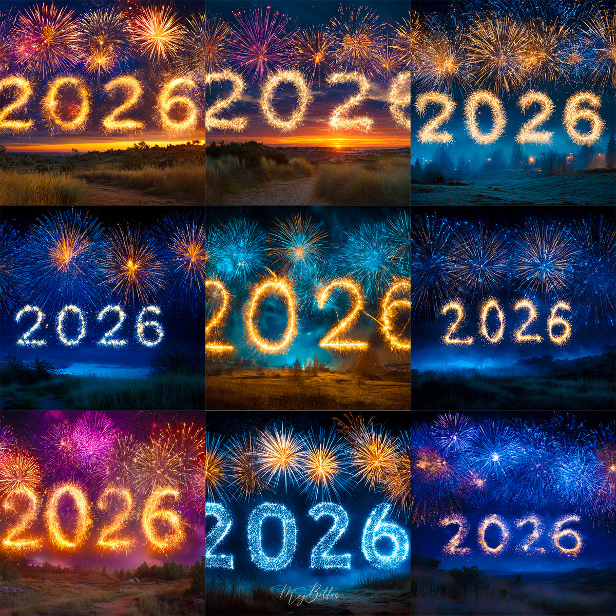 2026 Fireworks Background Bundle