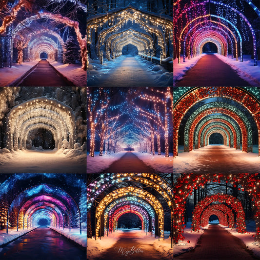 Ultimate Christmas Lights Arch Background Bundle - Meg Bitton Productions