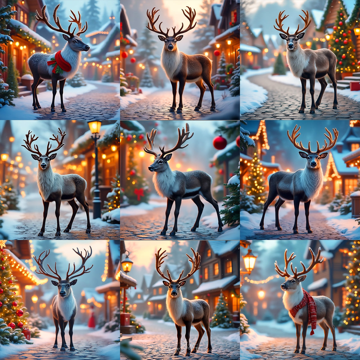 Reindeer Village Background Bundle