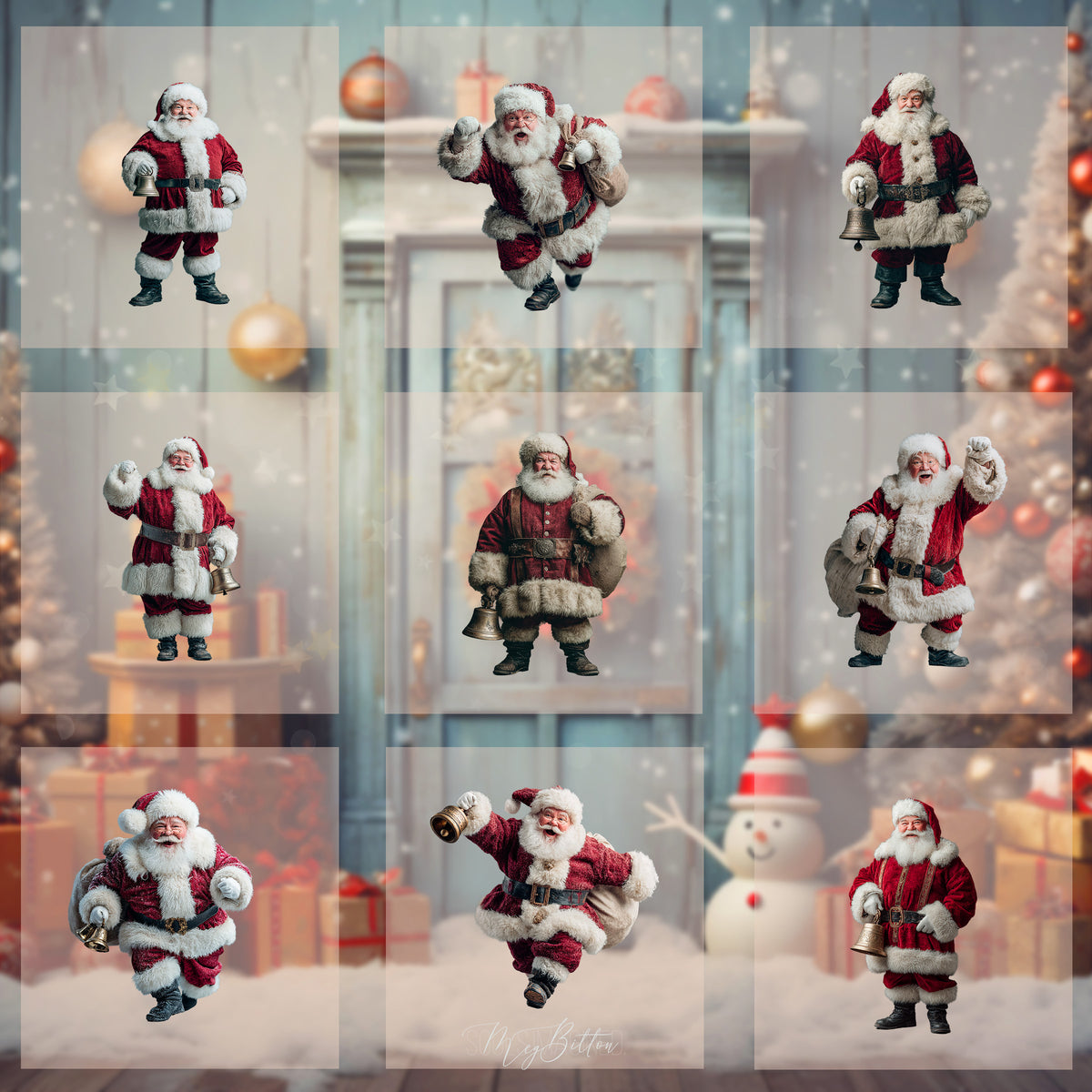 Magical Bell Ringing Santa Model Overlays