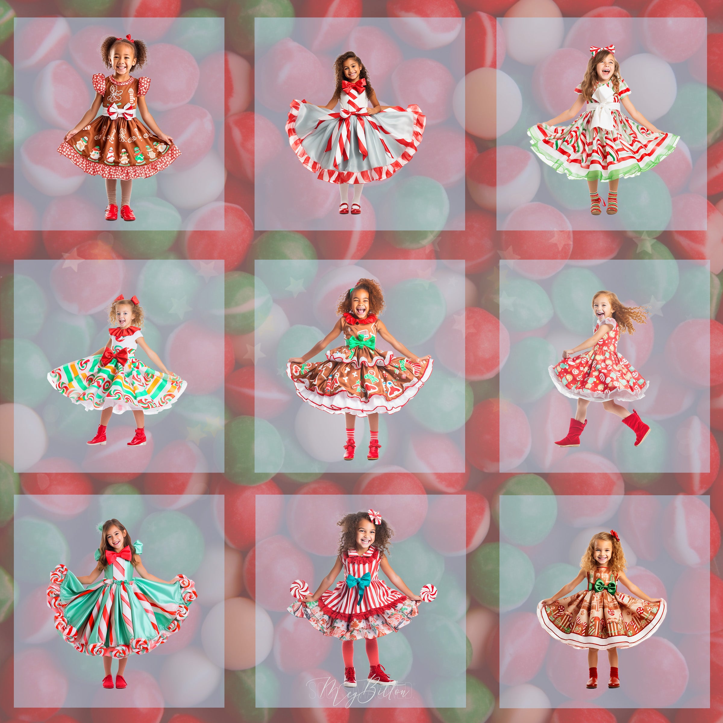 Holiday Candy Girl Model Overlays