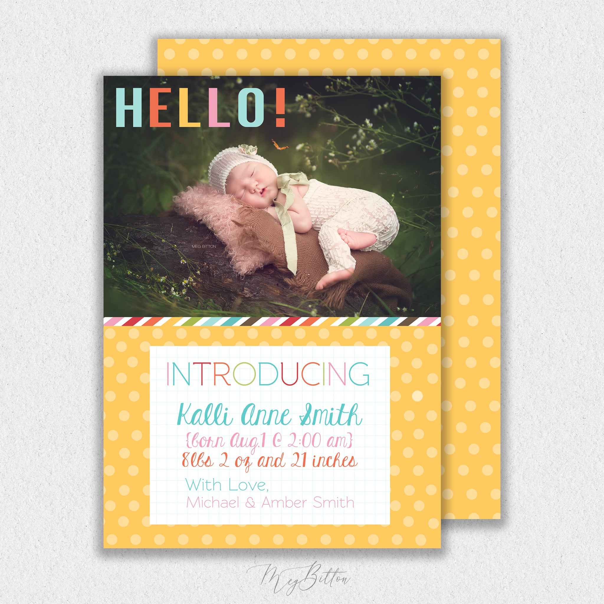 Colorful Baby Announcement Template