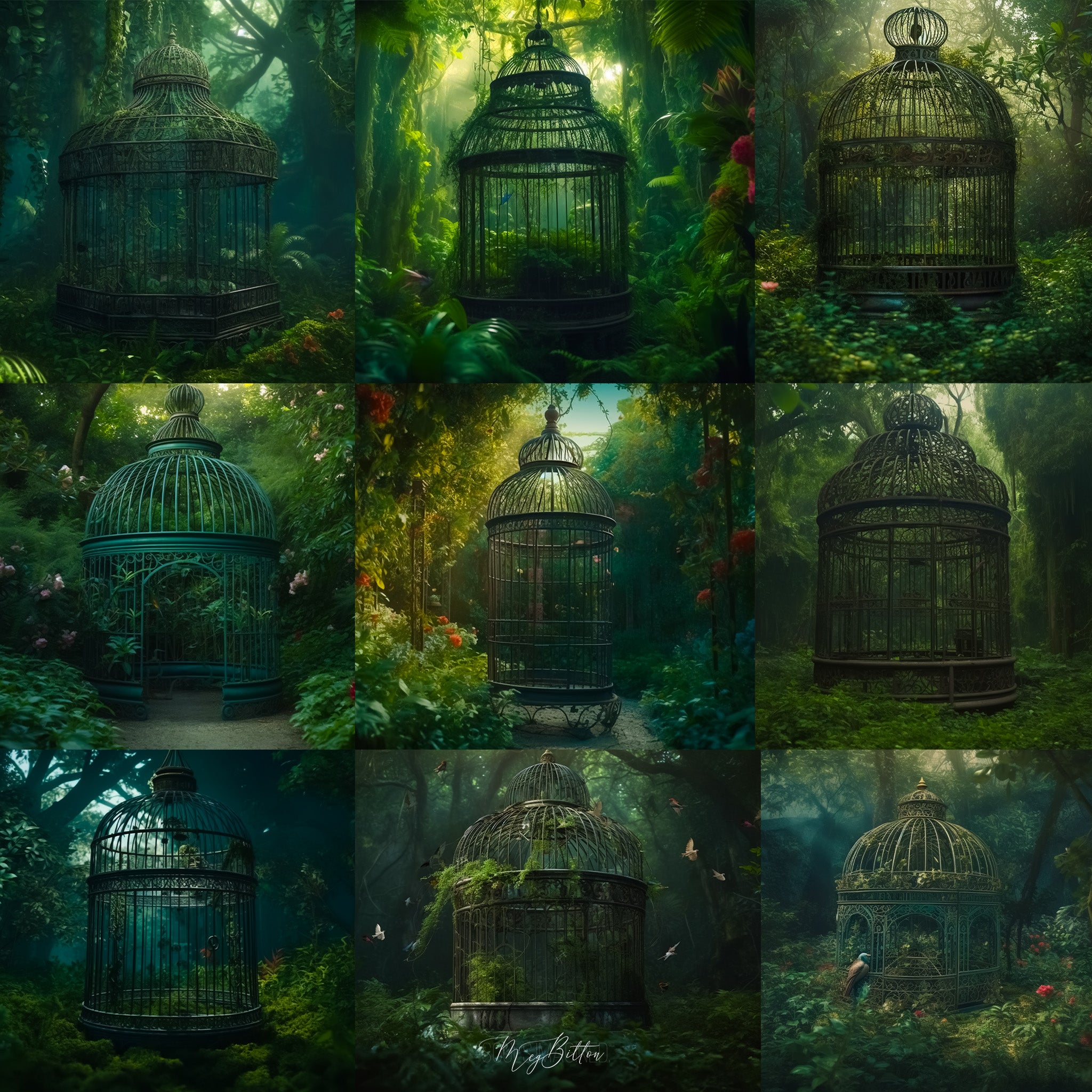 Emerald Cage Background Bundle