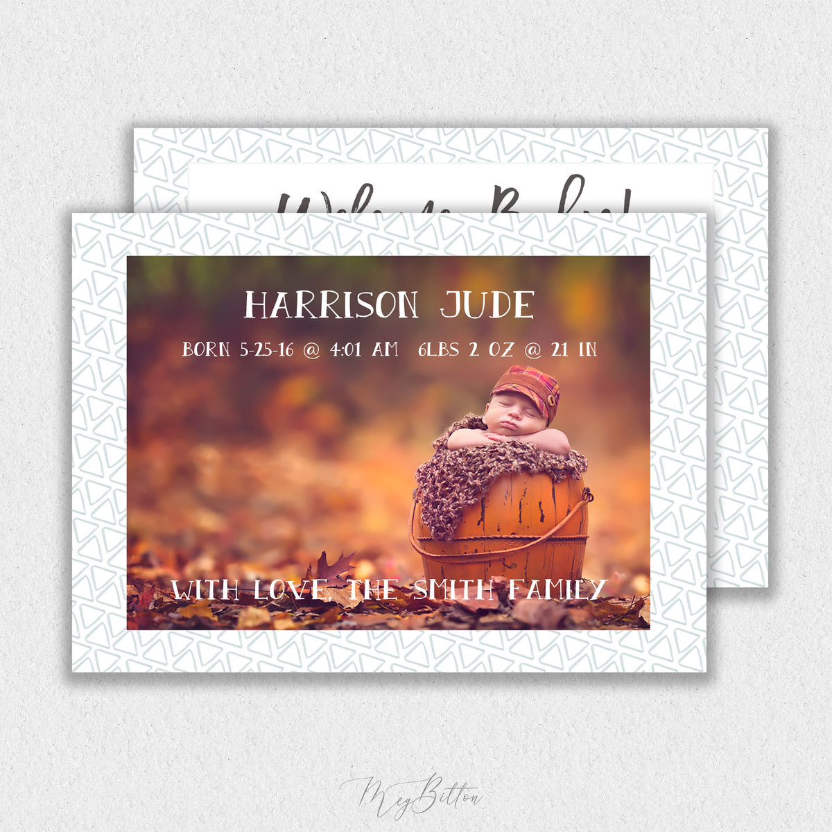 Welcome Baby Boy Announcement Template