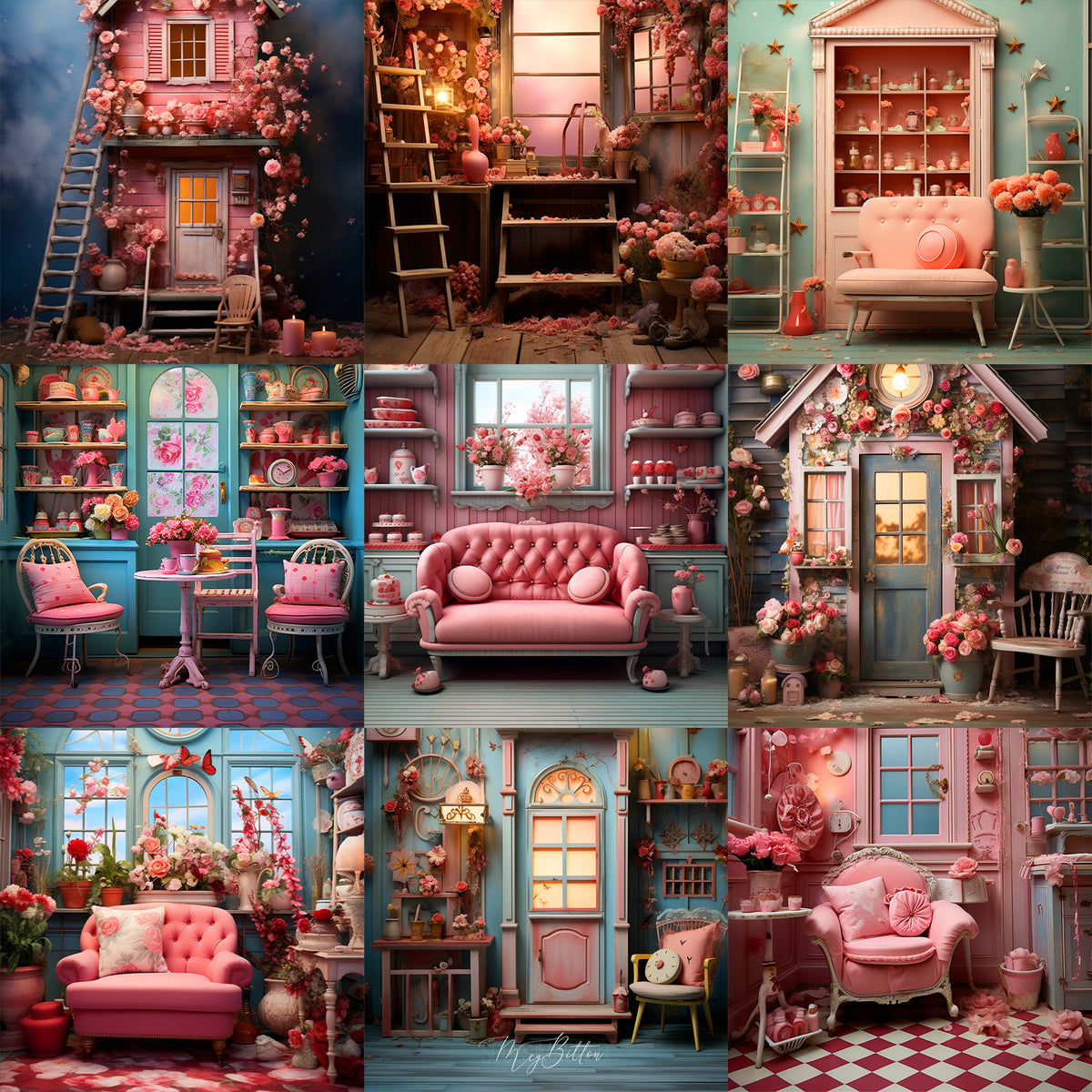 Ultimate Doll House Portrait Background Bundle