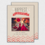 Vintage Chevron Holiday Card Template