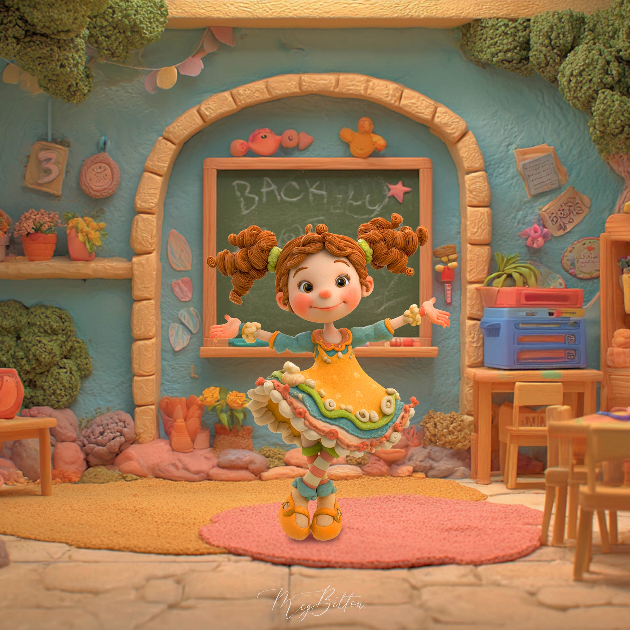 Claymation Kids Series: School Girl Asset Pack