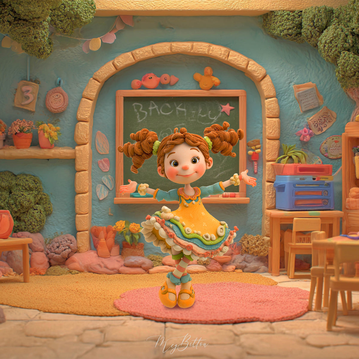 Claymation Kids Series: School Girl Asset Pack