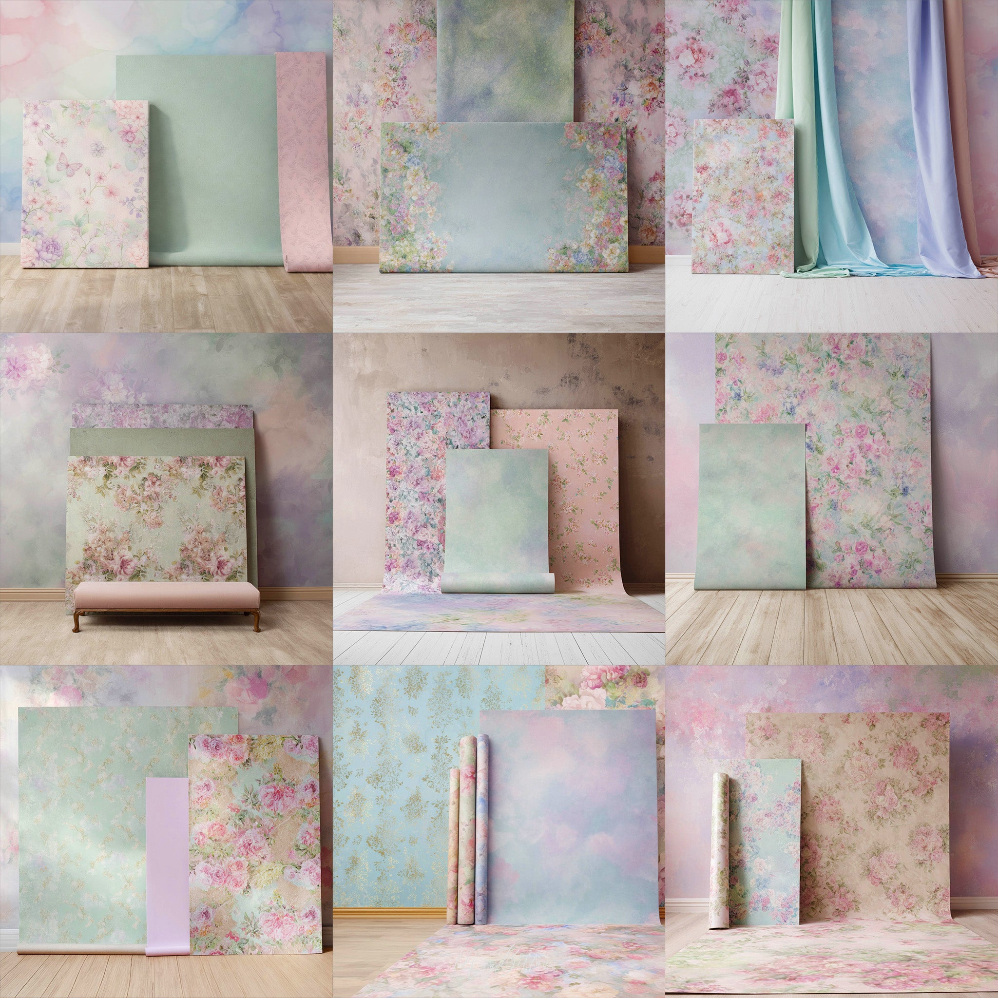 Pastel Canvas Studio Background Bundle