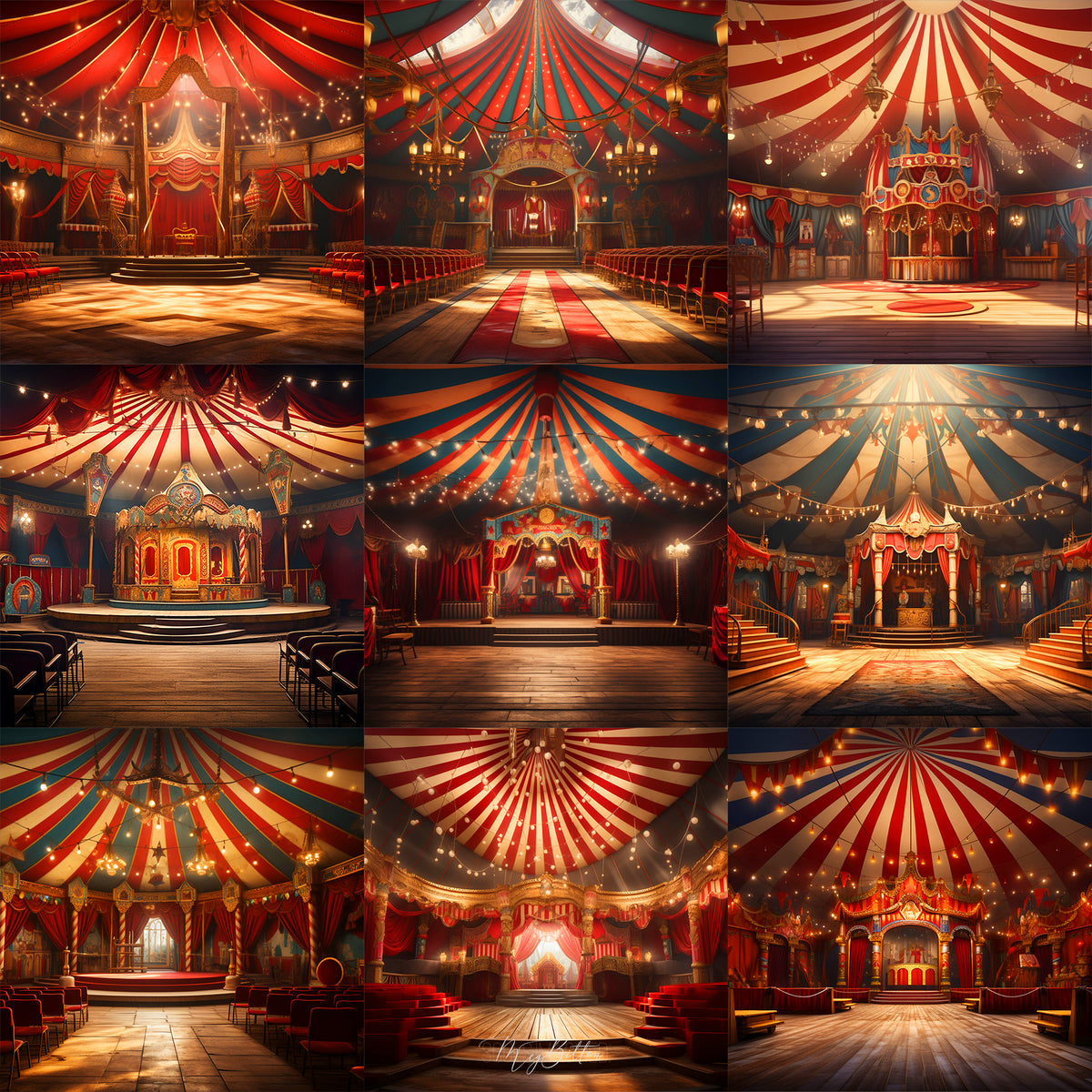 Ultimate Indoor Circus Background Bundle