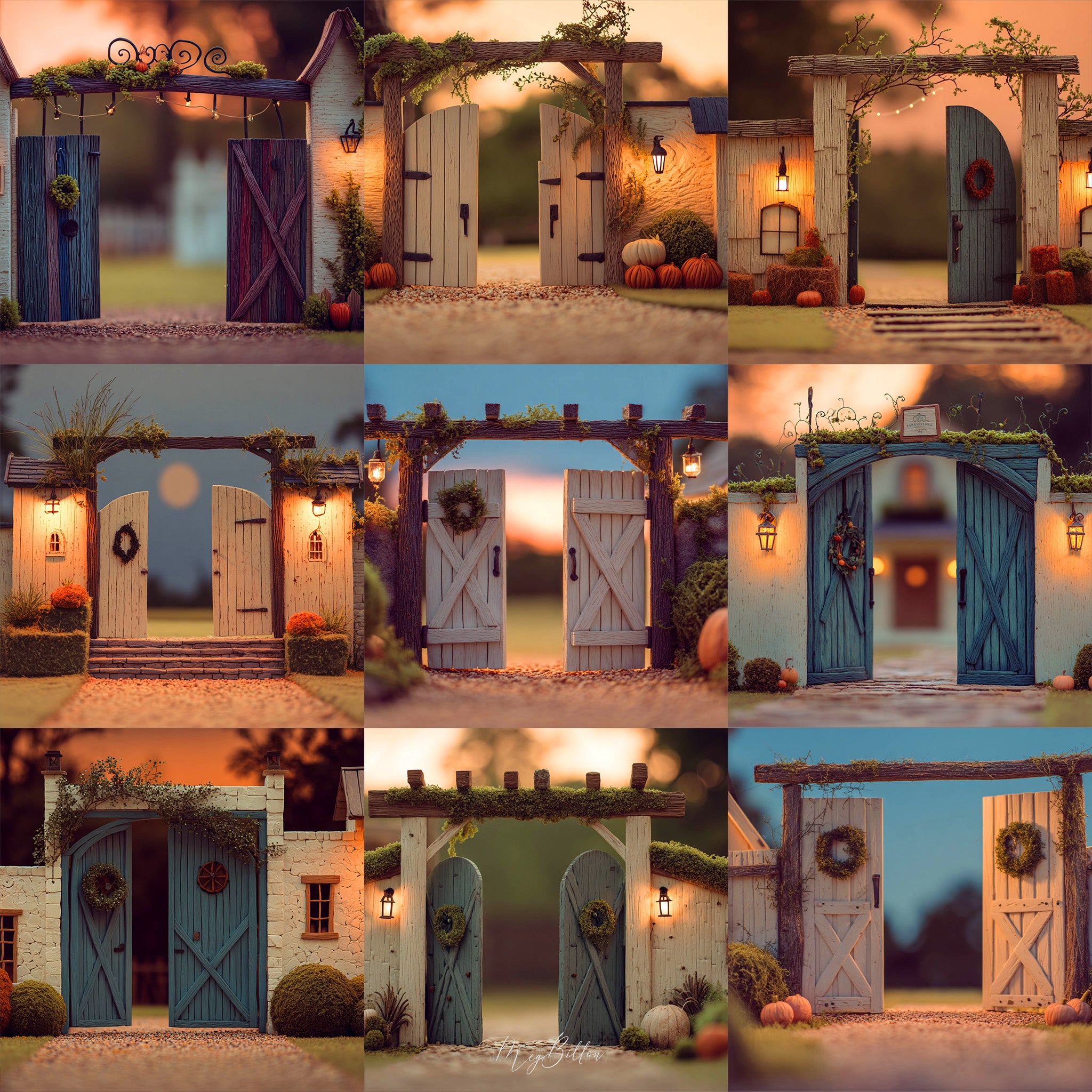 Claymation Rustic Doors Background Bundle