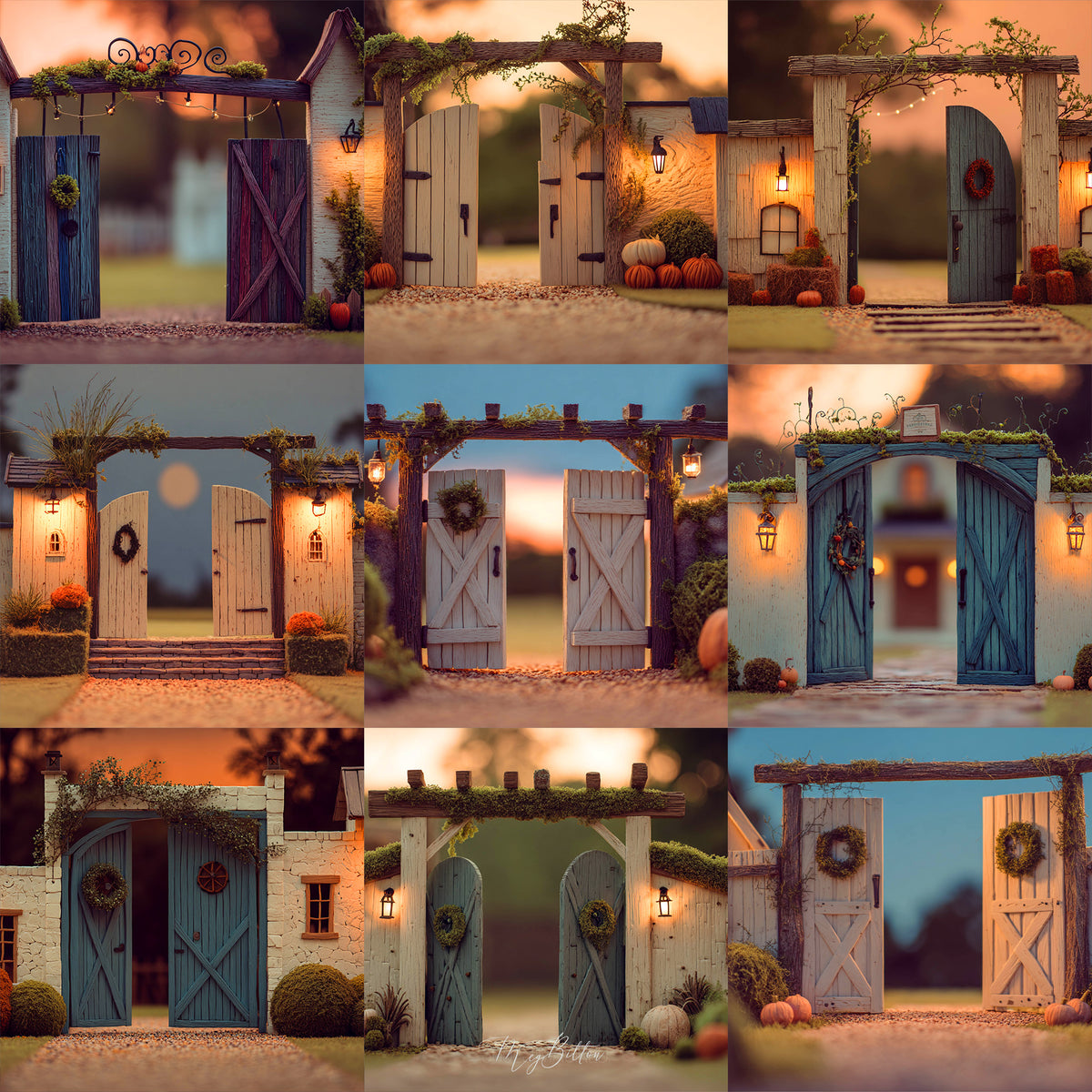 Claymation Rustic Doors Background Bundle