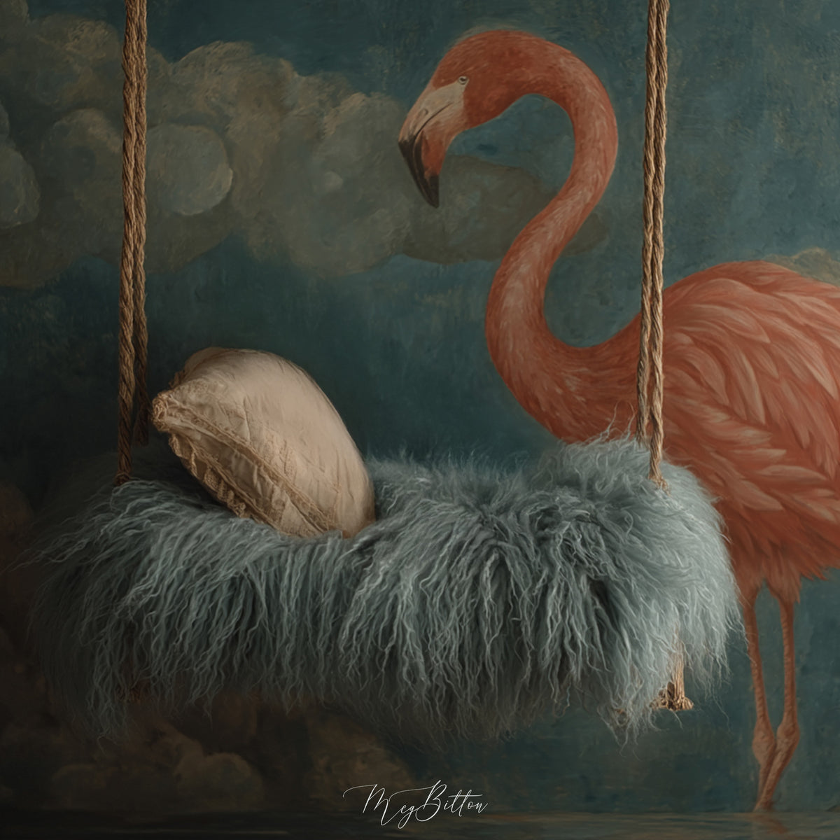 Digital Background: Pink Flamingo