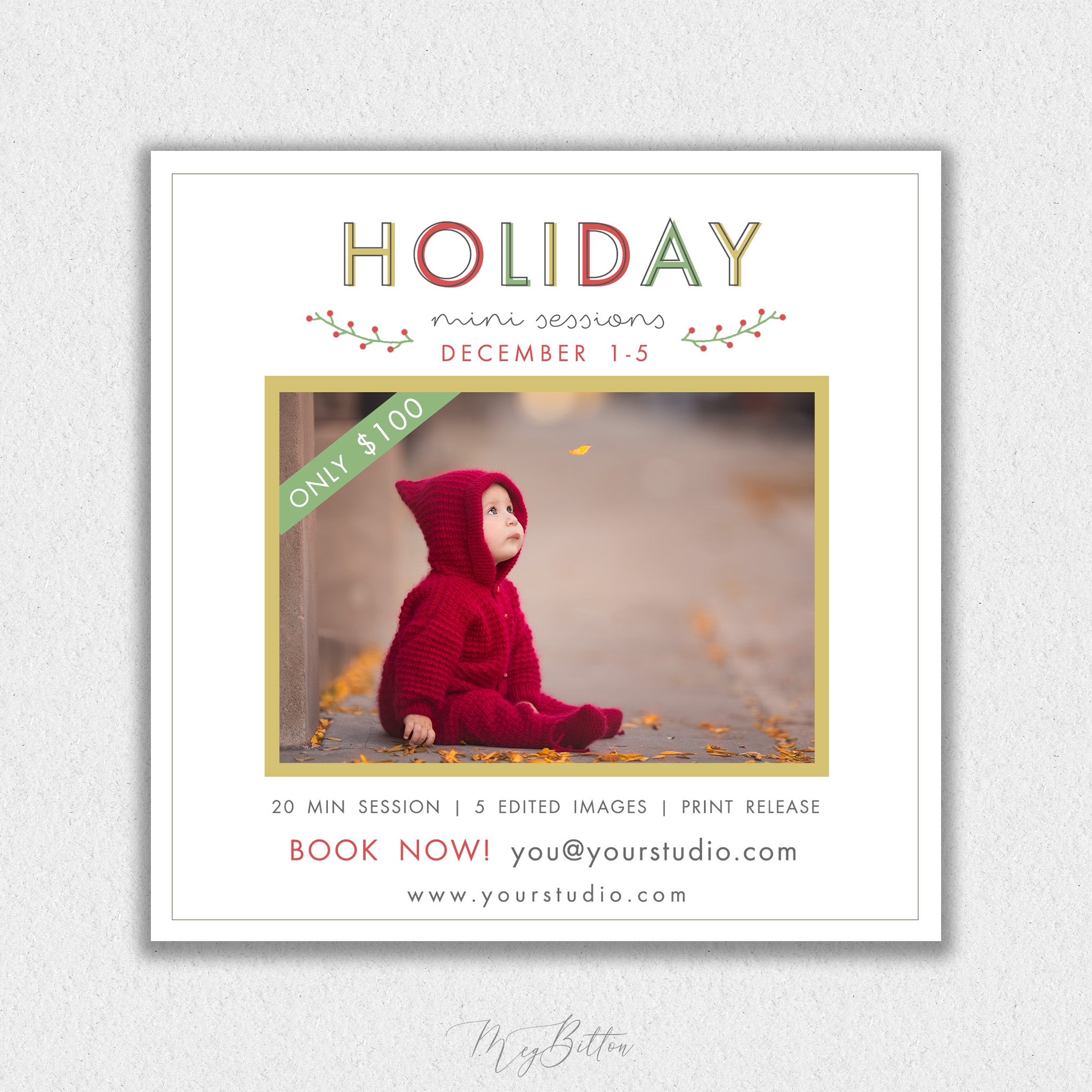 Holiday Mini Session Template #6