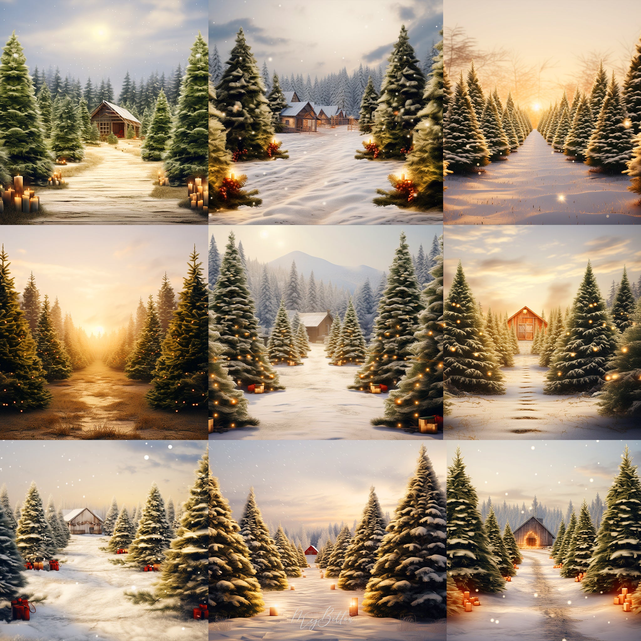 Tree Farm Background Bundle