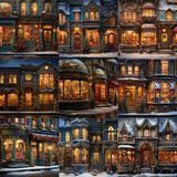 Snowy Storefront Background Bundle