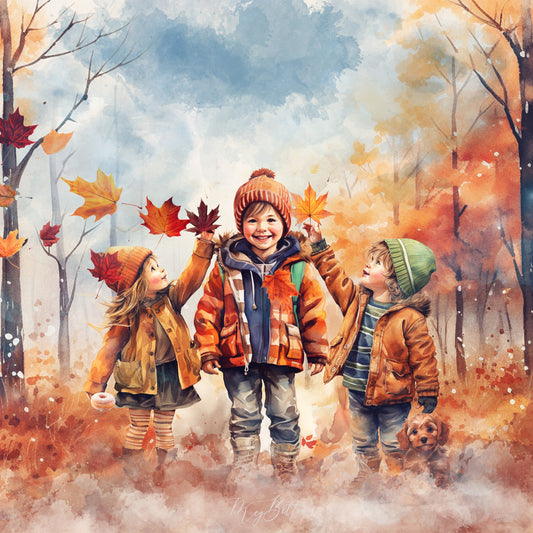 Illustrated Fall Forest Mini Asset Pack - Meg Bitton Productions