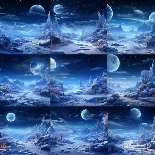 Magical Winter Nights Background Bundle - Meg Bitton Productions