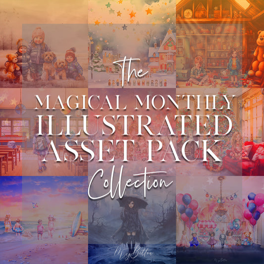 Magical Monthly Illustrated Asset Pack Collection - Meg Bitton Productions