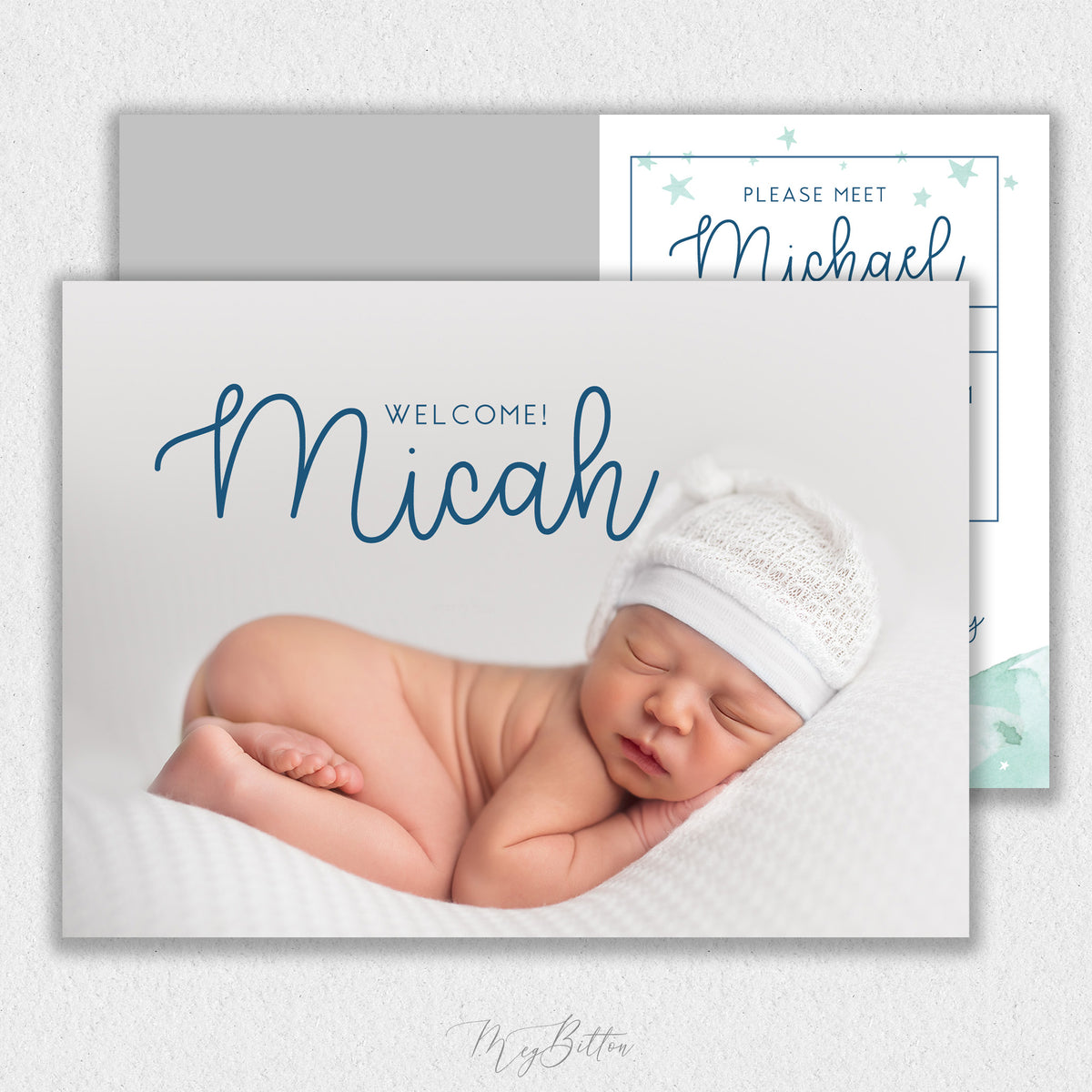 Boy Birth Announcement Template