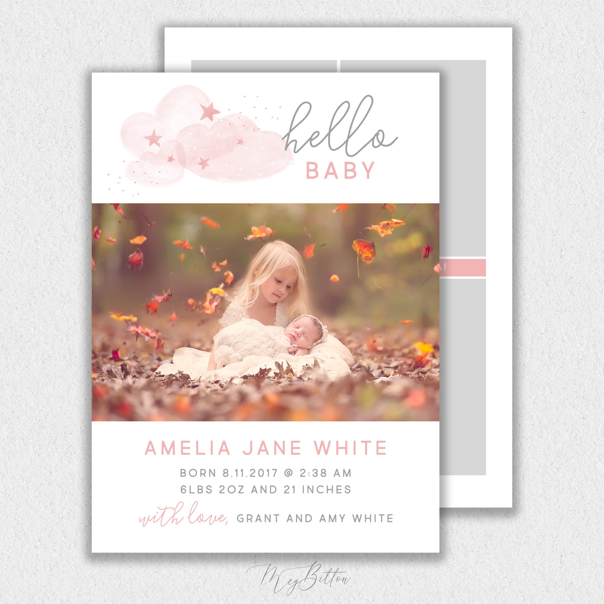 Girl Simple Announcement Template