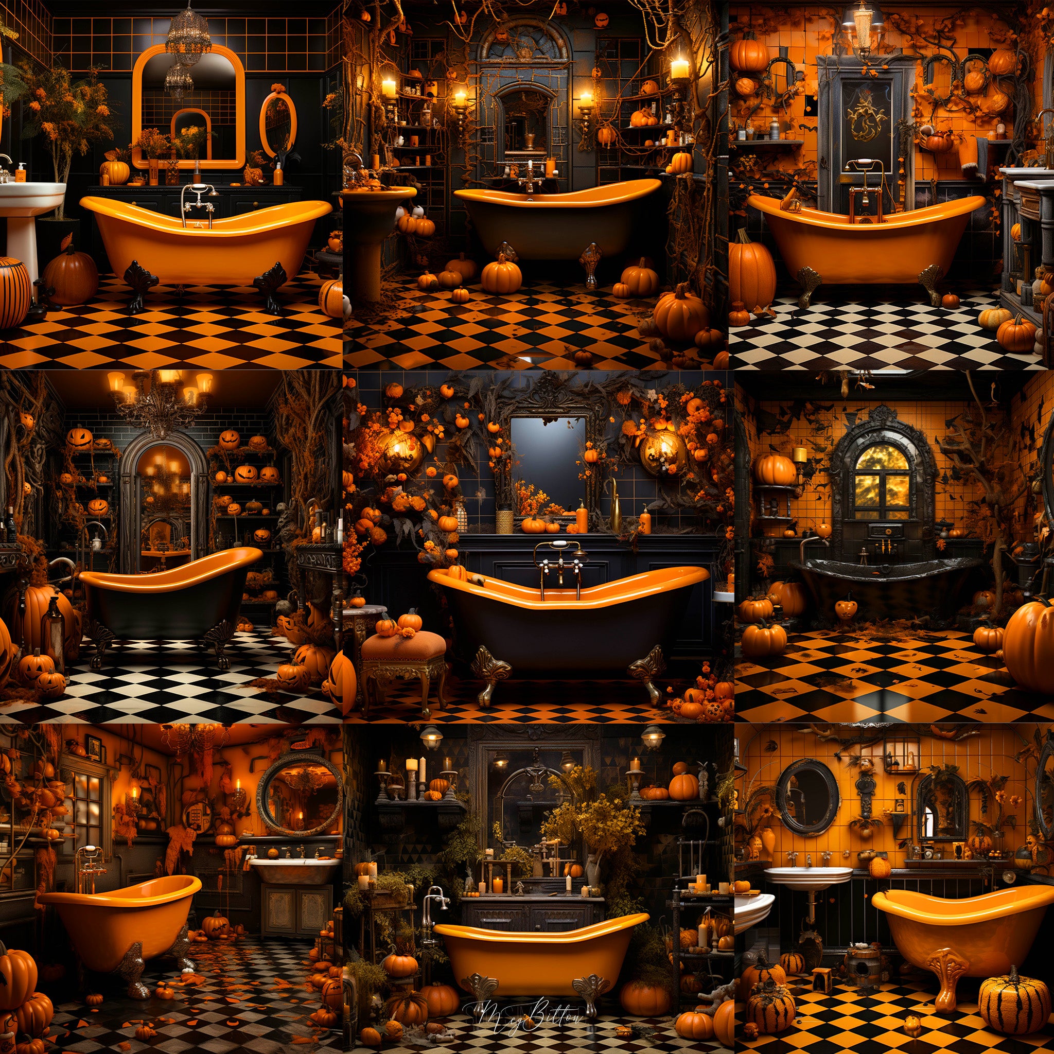 Halloween Bathroom Background Bundle