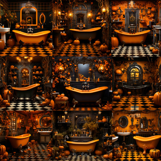 Halloween Bathroom Background Bundle - Meg Bitton Productions